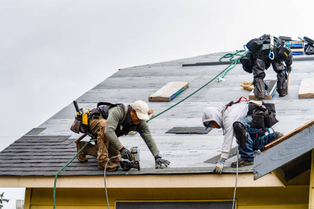 Professional Gutter Installation technician working in Neshanic Station, NJ